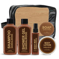 Gifts for Men 6pcs Sandalwood Travel Size Bath Sets with Shampoo, Shower Gel, Soap, Body Lotion, Body Wash Mens Gifts Birthday Anniversary Gift Sets for Men, Christmas Self Care Fathers Day Gift