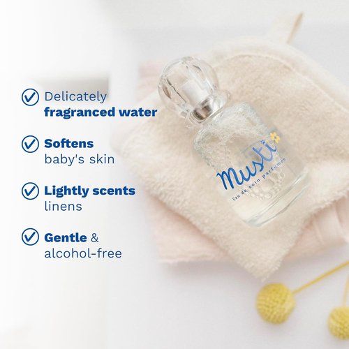 Mustela Musti - Baby Plant-Based Cologne Spray - Gentle Chamomile & Honey Fragrance - Alcohol-Free - 1.69 fl. oz.