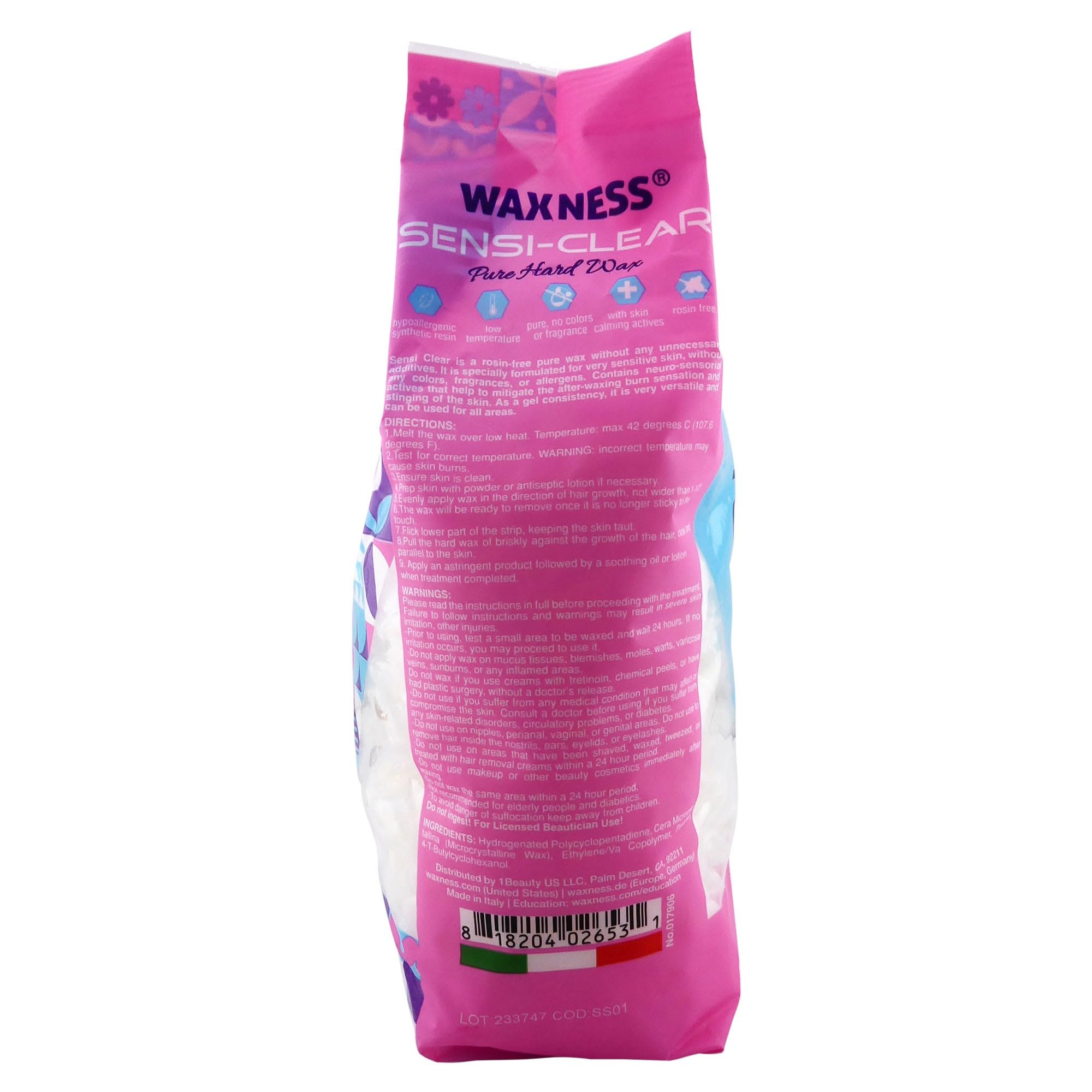 Waxness Sensi Clear Glass Rosin Free Hard Wax 2.2 lb / 1 kg Pack of 2