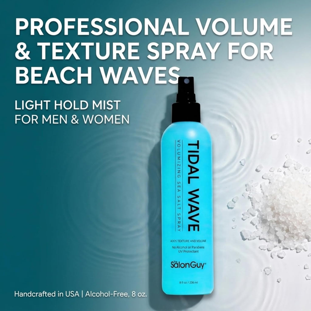 THESALONGUY Tidal Wave Sea Salt Hair Spray - Professional Volume & Texture for Beach Waves | Alcohol-Free, 8 oz