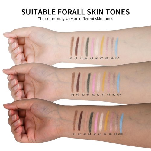 Chifure Eyeshadow Stick - Waterproof Shimmer & Matte Cream Eye Shadow Crayon | 0.056 Oz (#4 Bottle Green)