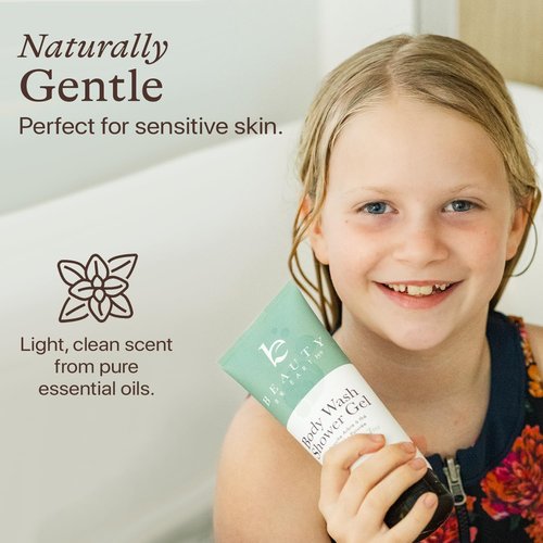 Beauty by Earth Peppermint Tea Tree Oil Shower Gel - Organic Moisturizing Body Wash for Men & Women