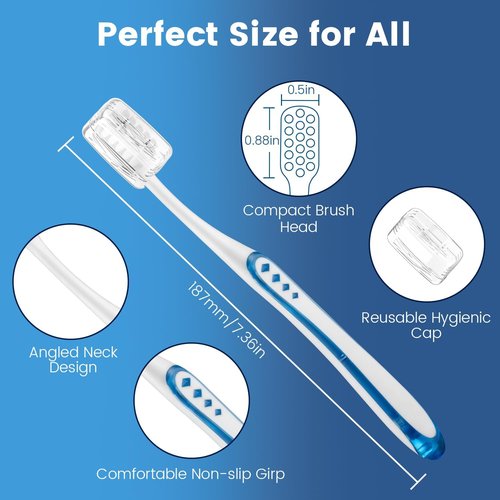 Frekare Extra Soft Toothbrushes - 10,000 Micro Nano Bristles for Sensitive Teeth | Compact Head, 6 Count