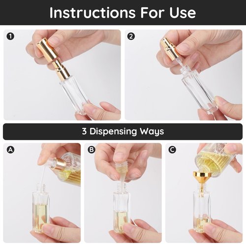 Segbeauty Travel Atomizer, 6pcs 10ML Glass Perfume Sprayer Set with Gift Box, Empty Travel Cologne Dispenser Mini Spray Bottle for Perfume Toiletries Cosmetic