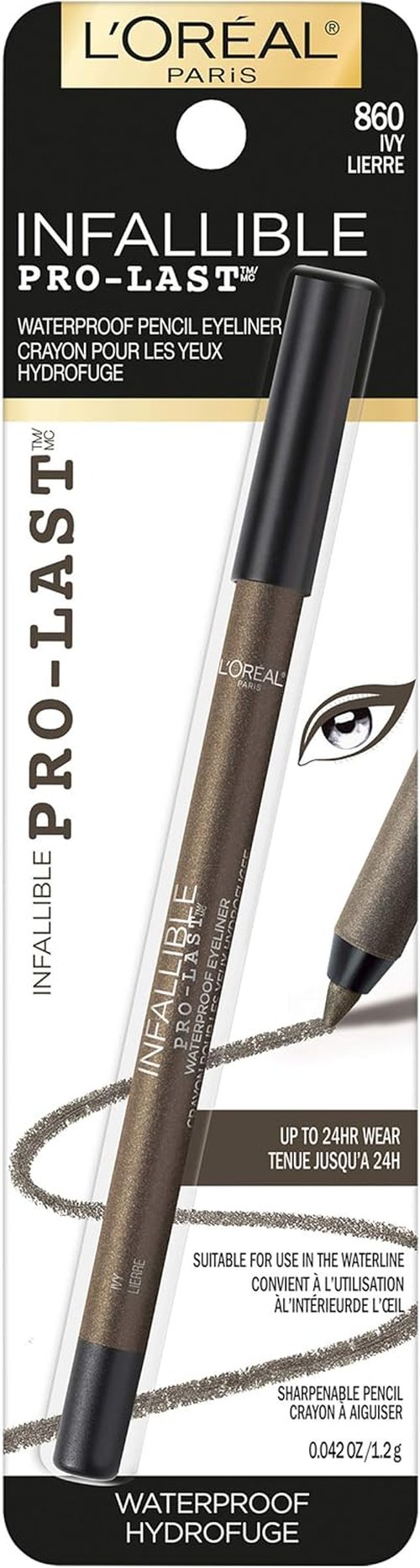 L'Oreal Paris Infallible Pro-Last Eyeliner - Waterproof, Smudge-Resistant, Easy Application, Ivy, 0.042 oz.