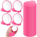 Saysurey 24 Pcs Mini Rose Red Compact Mirror Bulk for Women Small Round Portable Rose Red Mirror Makeup Folding Pocket Travel Accessories for Graduation Party Favor Coworker Nurse, 2.8 x 2.4 Inch