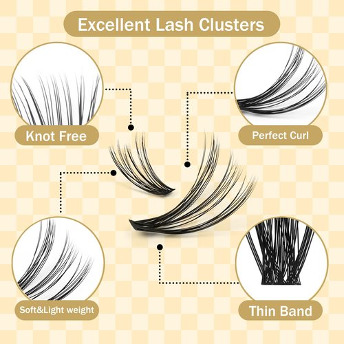 FLOMAZE Lash Clusters Kit, 800 pcs Lash Clusters Eyelash Extension Kit, 30D-40D Individual Lashes Kit, 0.07mm Thickness Soft False Lashes with Lash Bond and Seal (30D/40D, 8-16mm)