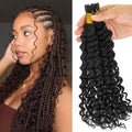 Topnormantic Human Braiding Hair for Boho Braids, 12A Boho Hair for Braiding Knotless Curly Natural Black 16 Inch 100g Unprocessed Brazilian Virgin Human Hair Bulk Tangle-Free Deep Wave Bohemian Braid
