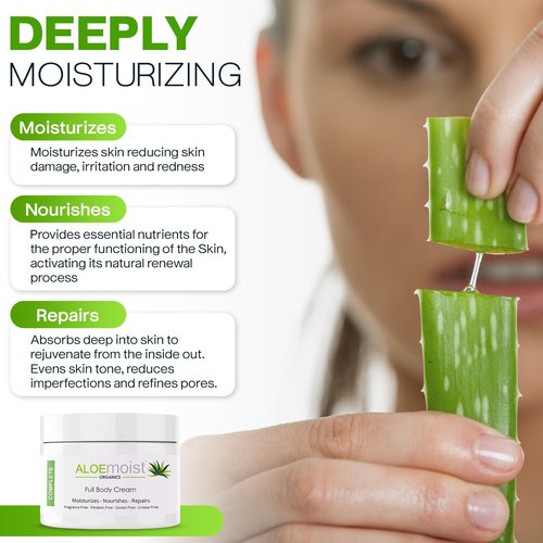 Organic Aloe Vera Face Cream & Body Moisturizing Cream, Natural Aloe Vera Lotion with Vitamin E Oil, Vitamin C, Retinol Cream, Shea Butter, Anti Aging Face Moisturizer for Women Dry Skin (8 oz - 2pk)