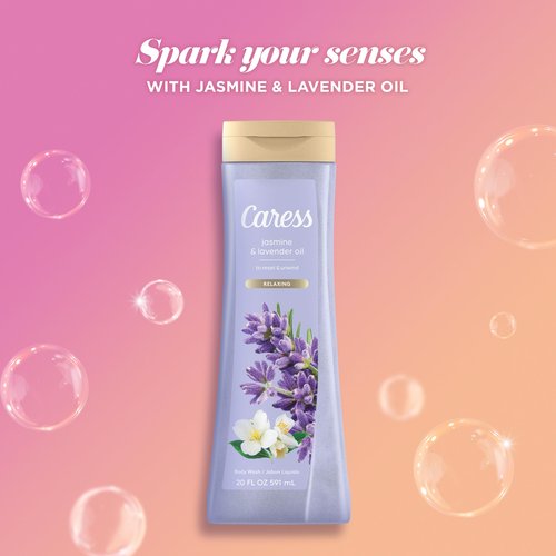 Caress Body Wash, Relaxing Jasmine & Lavender, 2-Pack – Reset & Unwind with Soft, Fragrant Skin, 20 Oz Ea