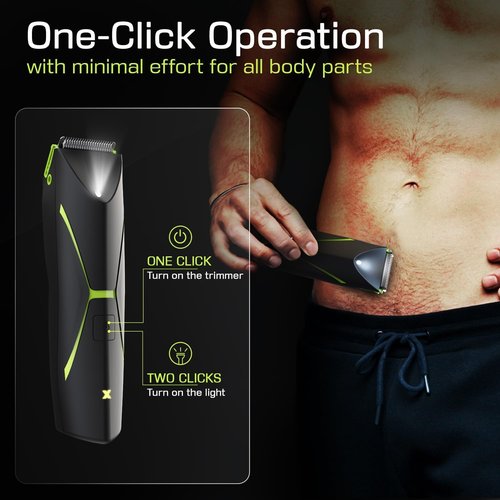 Electric Body Hair Trimmer for Men: Manscape Cordless Ball Body Shaver with Ceramic Blade Waterproof Pubic Hair Groomer Manscaping Rechargeable Wet/Dry Grooming Use for Chest Groin Legs Armpits Travel