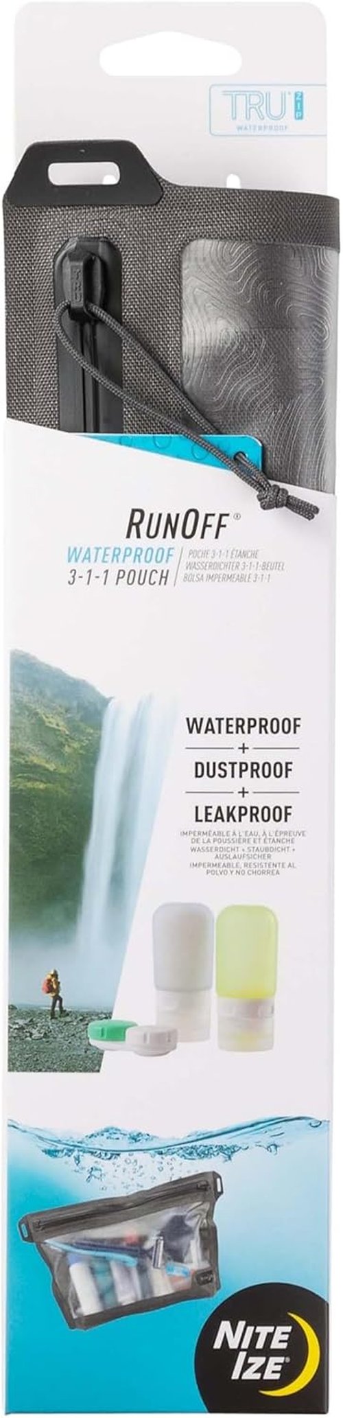 Nite IZE Runoff Waterproof Pouch - TSA Compliant Travel Toiletry Bag - Ideal for Beach & City Use