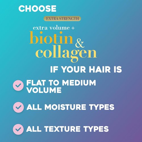 OGX Biotin & Collagen Shampoo - Extra Strength Formula for Thicker, Fuller Hair | 25.4 fl oz