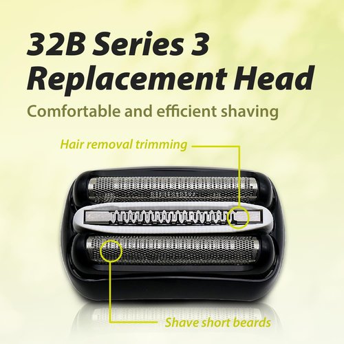 2Pack Electric Shaver Replacement Heads by 32B Series - Compatible with S3 Foil & Cutter Razor Models