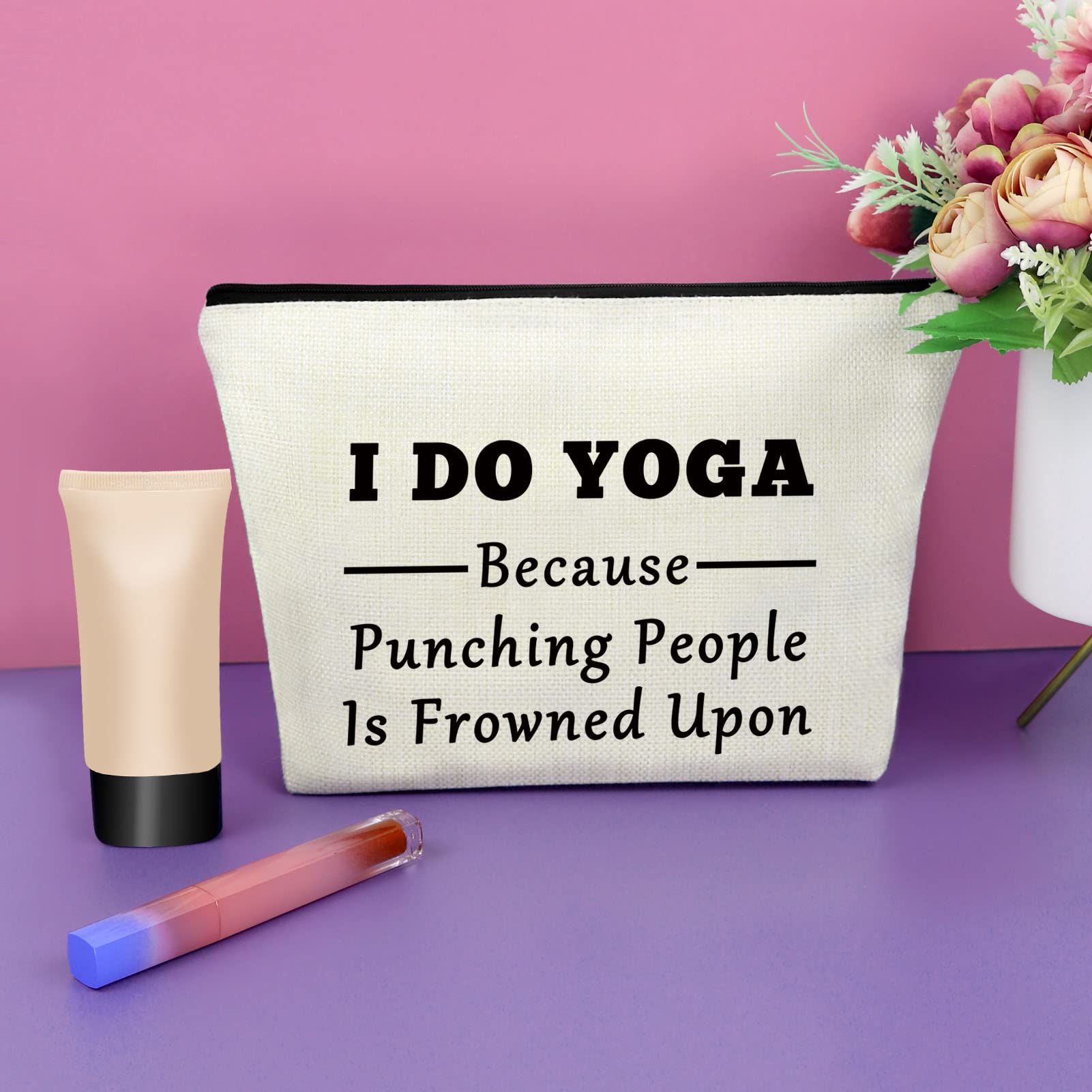 Yoga Gifts for Women Yoga Lover Gift Makeup Bag Birthday Gifts for Yoga Lover Girls Sister Gifts from Sister Cosmetic Bag Thank You Gifts Christmas Gifts for Her Cosmetic Travel Pouch