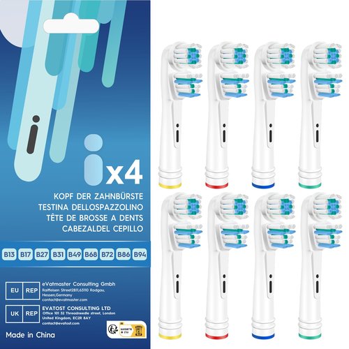 FEUP Dual Clean Replacement Brush Heads Compatible with Oral B Vitality Series Electric Toothbrush.8 Count
