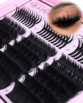 Wtvane Wispy Lash Clusters with Spikes Eyelash Clusters DIY Lash Extensions with 10-20MM 200D Individual Lashes 12-22MM Spiky Lashes Clusters Volume Manga Cluster Eyelash Extensions for Baddie Look