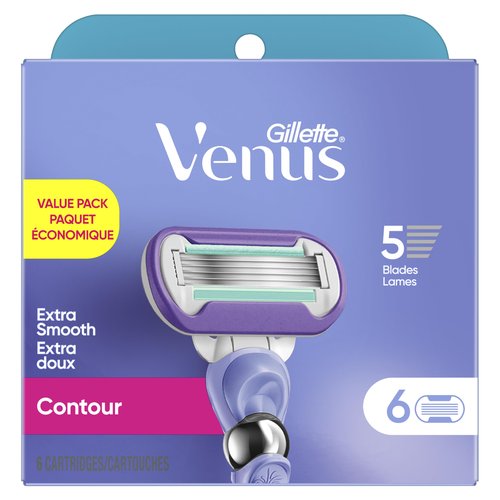 Gillette Venus Deluxe Smooth Swirl Womens Razor Blade Refills, 6 Count, Moisture Ribbon to Protect Against Irritation, Holiday Gifts for Women