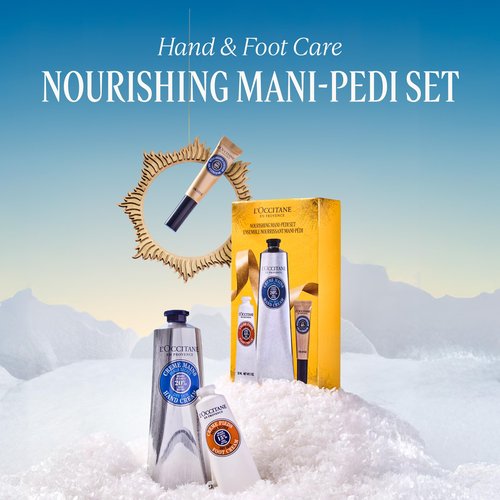L'OCCITANE Nourishing Mani-Pedi Gift Set: Best Gift Set with Nourishing Shea Hand & Foot Cream, Softening Cuticle Oil