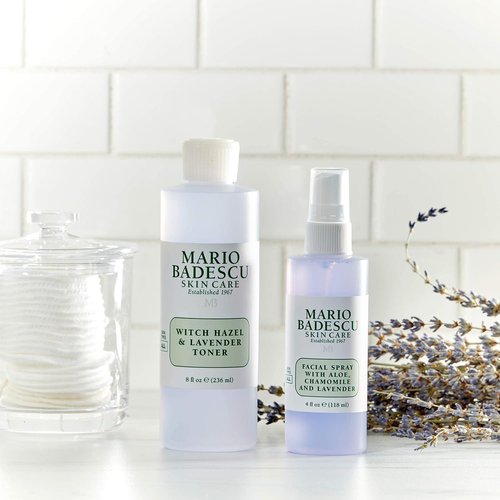 Mario Badescu Witch Hazel Facial Toner - Alcohol-Free, Lavender & Aloe Vera, 8 Fl Oz for Aging Skin