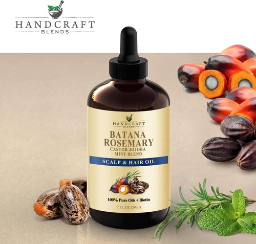 Batana & Rosemary Hair Oil - Scalp Treatment & Strengthening for Thinning Hair - 2 Fl Oz Natural Formula