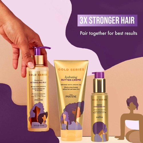 Pantene Gold Series Hydrating Oil Treatment - Argan Oil Infused Hair Oil for Shiny, Healthy Hair | 3.2 Fl Oz