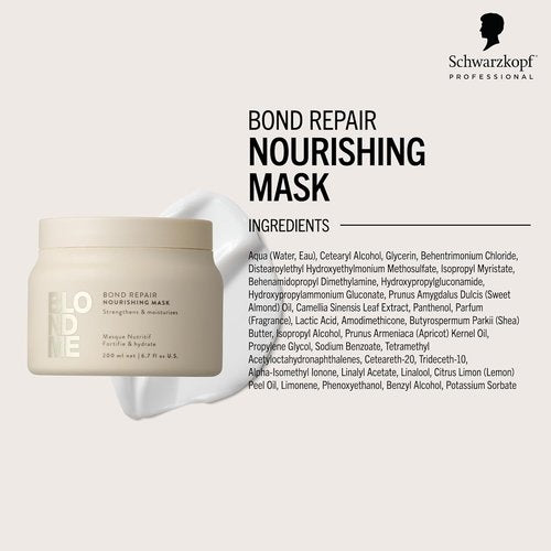 BlondMe Bond Repair Nourishing Mask - Intensive Treatment for Blonde, Lightened & Grey Hair | Adds Moisture & Softness