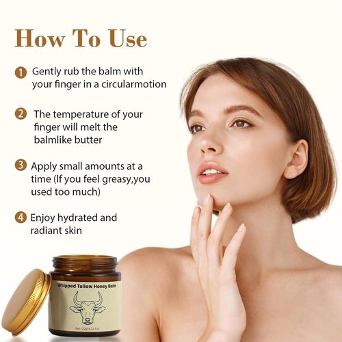 Lopeie Beef Tallow Moisturizer - Organic Grass-Fed Whipped Cream for Dry Skin | 4.23oz, Unscented