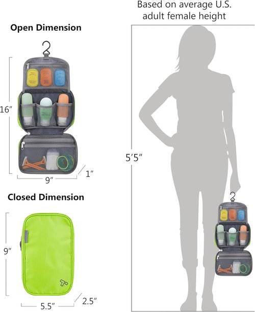 Travelon Compact Hanging Toiletry Kit - Organized Travel Solution | Durable & Lightweight Design