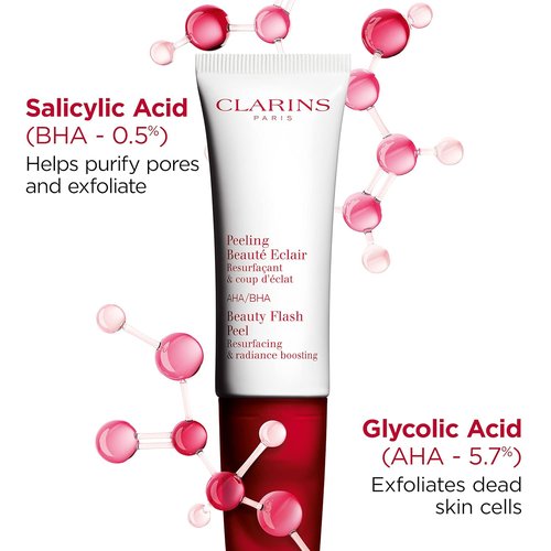 Clarins Beauty Flash Peel - 10-Minute At-Home Facial | Tightens Pores & Refines Texture | All Skin Types