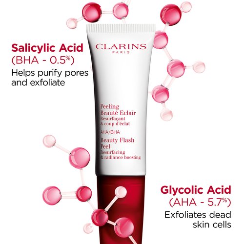 Clarins Beauty Flash Peel | 10-Minute At-Home Facial | Visibly Tightens Pores | Gently Eliminates Dead Skin Cells | Refines Skin Texture | Renews Radiance | Contains AHAs and BHAs | All Skin Types
