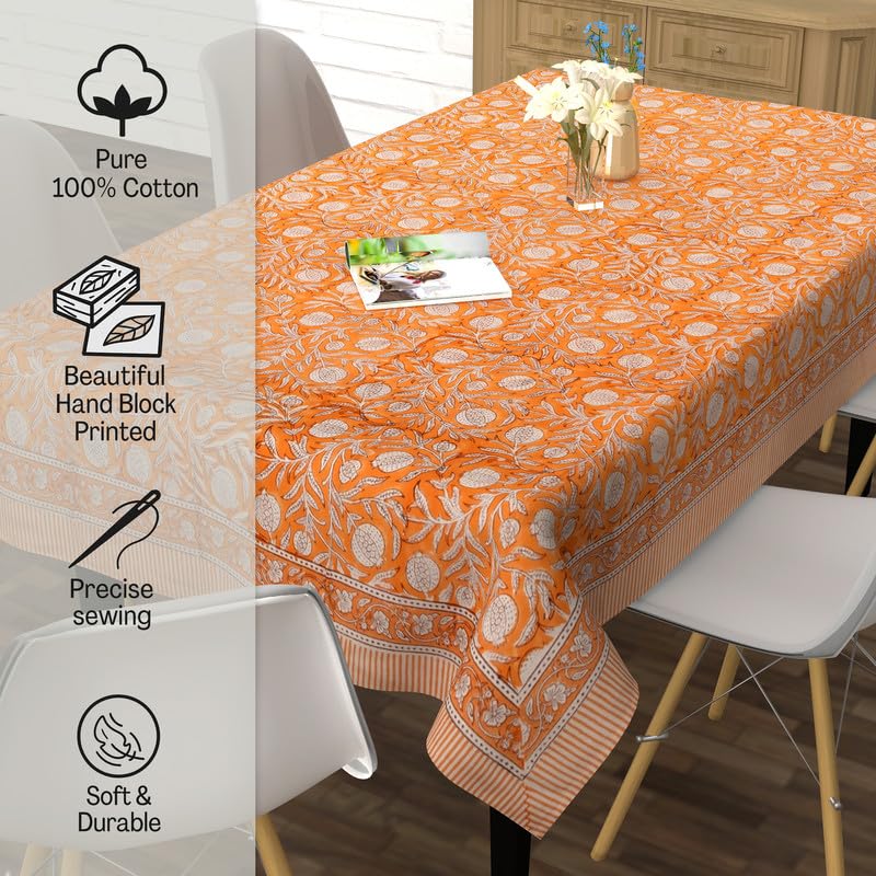 Pomegranate Grove Tablecloth 60x90 Rectangular Cotton Farmhouse Decor - Fall & Holiday
