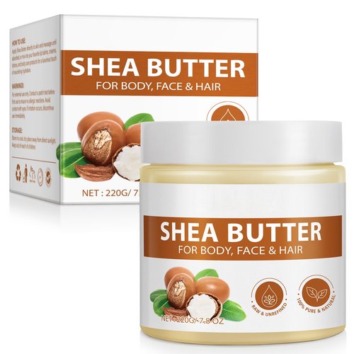 Shea Butter Raw 100% Pure for Hair and Body, Unrefined to Make Lotion for Extremely Dry Skin, DIY Lip Balm, Body Butter and Shea Butter Soap, Natural Moisturizer