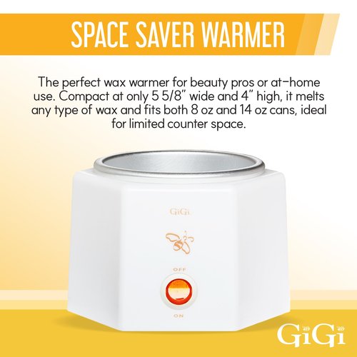 GiGi Hair Removal Wax Warmer, Waxing Kit, Space Saver, Compact, Accomodates 8 oz and 14 oz Wax Cans, 1 Pack