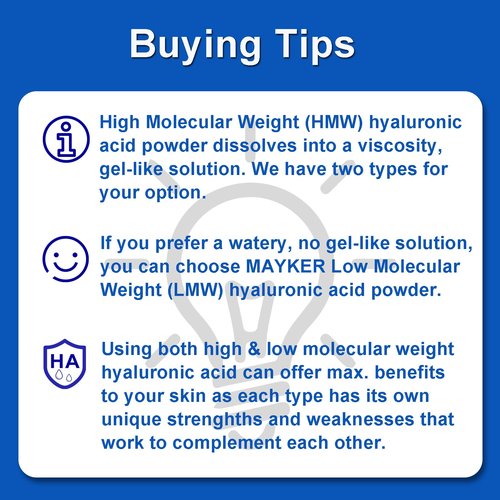 MAYKER Pure Hyaluronic Acid Powder 0.7 oz | High Molecular Weight, Cosmetic Grade | To Make 45+ oz Hydrating Serums For Skin Hydration, Clear, Gel-like Texture | No fillers, No Additives