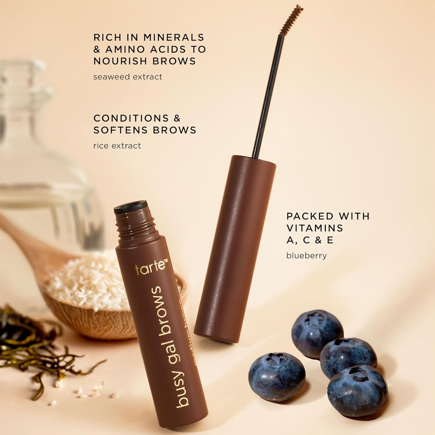 Tarte Busy Gal Tinted Brow Gel - 3-in-1 Waterproof Eyebrow Gel to Shape, Nourish & Tint Brows, Vegan