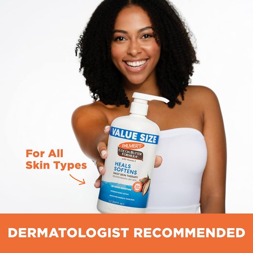 Palmer's Cocoa Butter Formula Daily Skin Therapy Body Lotion, Pump Bottle, 33.8 Ounces (Pack of 2)