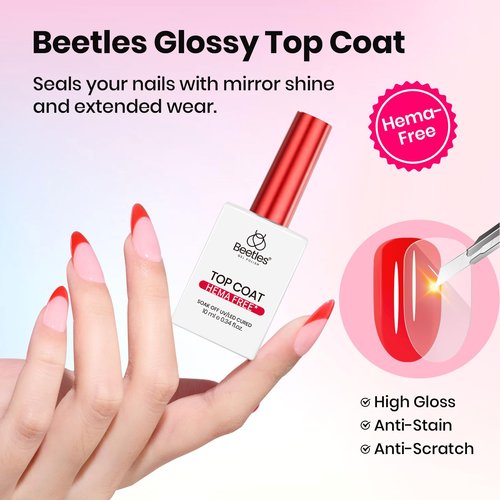 Beetles Protein Nail Prep Dehydrator & Primer with Matte and Glitter Gel Top Base Coat Set, Hema-Free Acid-Free Dehydrator Bond Primer for Acrylic, Gel Nail Polish Gifts