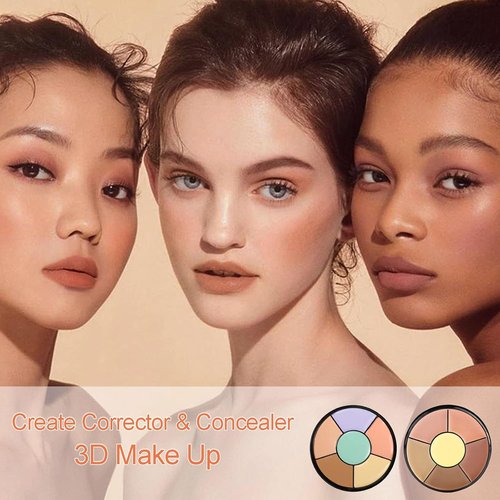 Skiennix Color Corrector Palette - 6-in-1 Concealer & Contour Kit for Dark Circles & Redness | Full Coverage