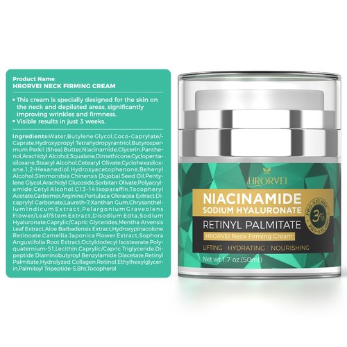 Hrorvei Neck Firming Cream Retinol Collagen Hyaluronic Acid Anti Aging Wrinkle Cream For Women Mens Face Neck Chest Jawline Tighten and Lift1.7 fl.oz