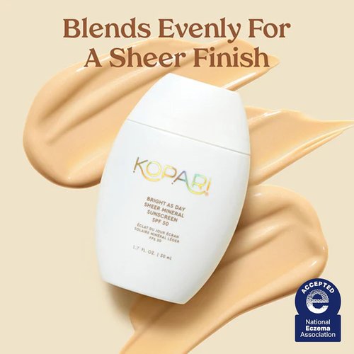 Kopari Bright As Day Sheer Mineral Sunscreen SPF 50 - 100% Mineral Formula with Vitamin C & Niacinamide | 1.7 oz
