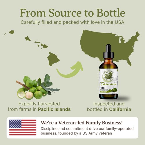Bella Terra Oils - Organic Tamanu Oil 8 oz - Treasure Chest of Skin Nourishment, High in Vitamin E & Fatty Acids, Enhance Your Skin's Natural Glow
