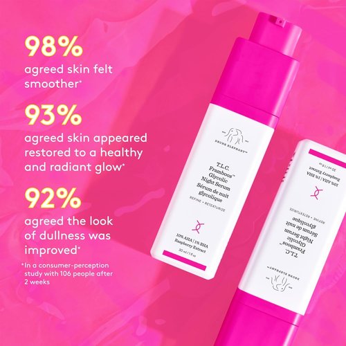 Drunk Elephant T.L.C. Framboos Glycolic Serum - Exfoliating AHA for Radiant Skin - 1 oz | Cruelty-Free