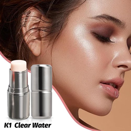 Skiennix Highlighter Stick Balm - Radiant Shimmer Glow for Face & Body | Jumbo Size (K1 Clear Water)
