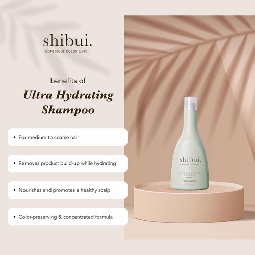 SHIBUI Ultra Hydrating Shampoo - Silicone-Free Formula with Camellia & Lemongrass Oils for Medium to Coarse Hair