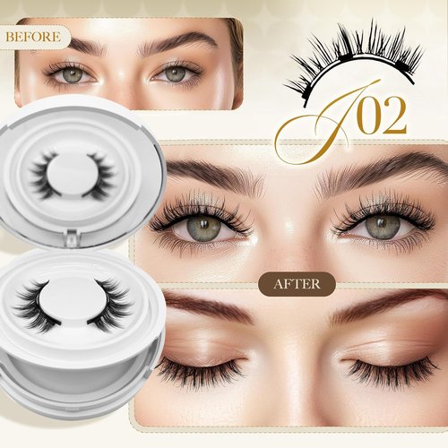 Ginani Magnetic Lashes,Magnetic Eyelashes with Applicator for Valentine's Day,No Glue Needed Reusable Magnet Eyelashes Kit for Use(Simple)