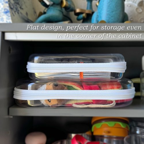 Gberlczz Clear Hard Zipper Case for Storage, Durable Clear Zipper Pouches, Hard Plastic Zippered Pouch for Snacks Toy Travel Organizer
