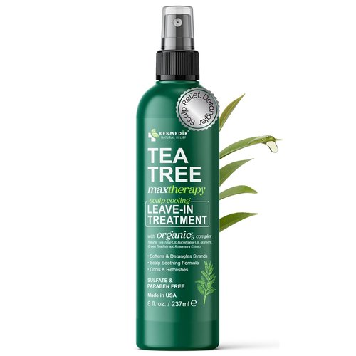 KESMEDIK Tea Tree Rosemary Leave-In Conditioner - Frizz Control & Scalp Relief Spray for Men & Women