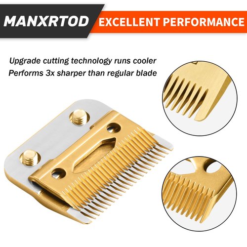 FX8010G Replacement Fade Clipper Blade Fits for BaBylissPRO FX870, FX890, FX825, FX673 Models, Gold Titanium Replacement Blade Compatible with Babyliss Clipper Blades, Gold