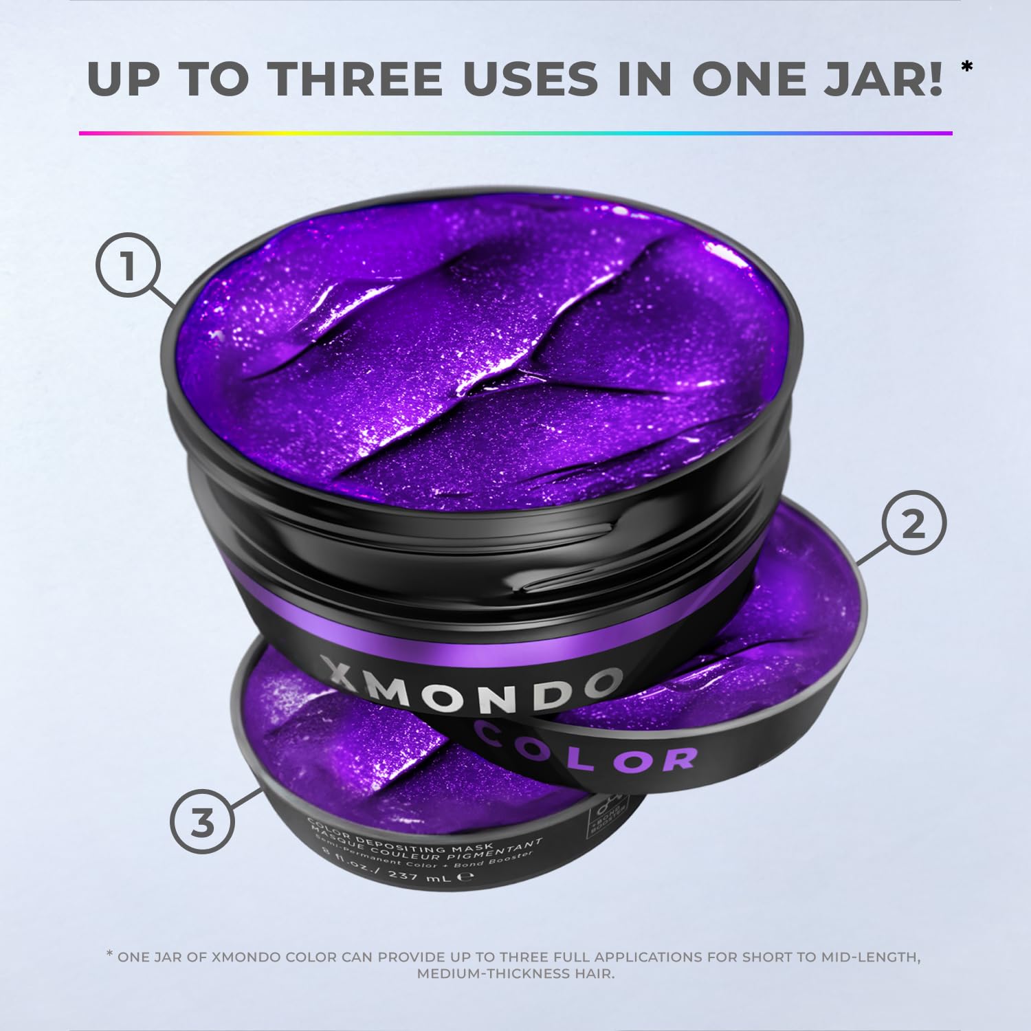 XMONDO Hair Color - Super Purple Semi-Permanent Color | Vegan Formula with Hyaluronic Acid, 8 Fl Oz
